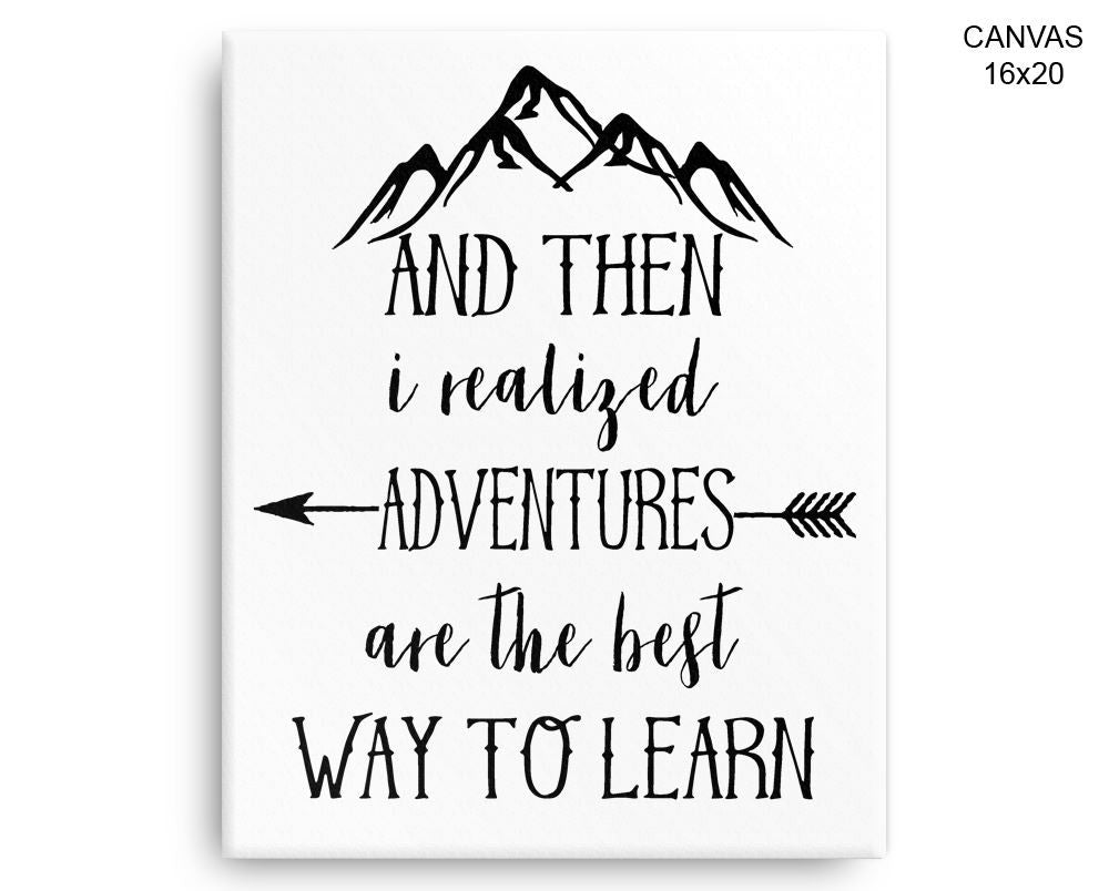 Adventures Print, Beautiful Wall Art with Frame and Canvas options available Kids Decor