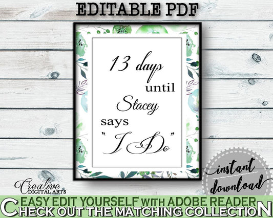 Days Until I Do Bridal Shower Days Until I Do Botanic Watercolor Bridal Shower Days Until I Do Bridal Shower Botanic Watercolor Days 1LIZN - Digital Product