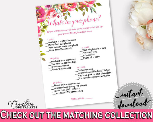 What's In Your Phone Bridal Shower What's In Your Phone Spring Flowers Bridal Shower What's In Your Phone Bridal Shower Spring Flowers UY5IG - Digital Product