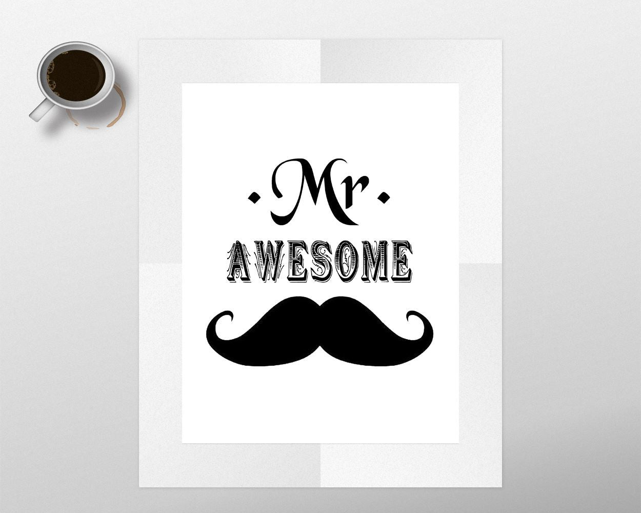 Wall Decor Moustache Printable Moustache Prints Moustache Sign Moustache Office Art Moustache Office Print Moustache Printable Art Moustache - Digital Download