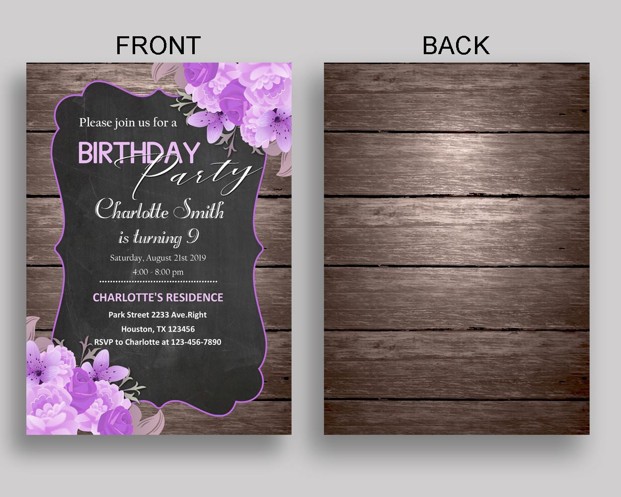 Rustic Flowers Birthday Invitation Rustic Flowers Birthday Party Invitation Rustic Flowers Birthday Party Rustic Flowers Invitation AKNEV - Digital Product