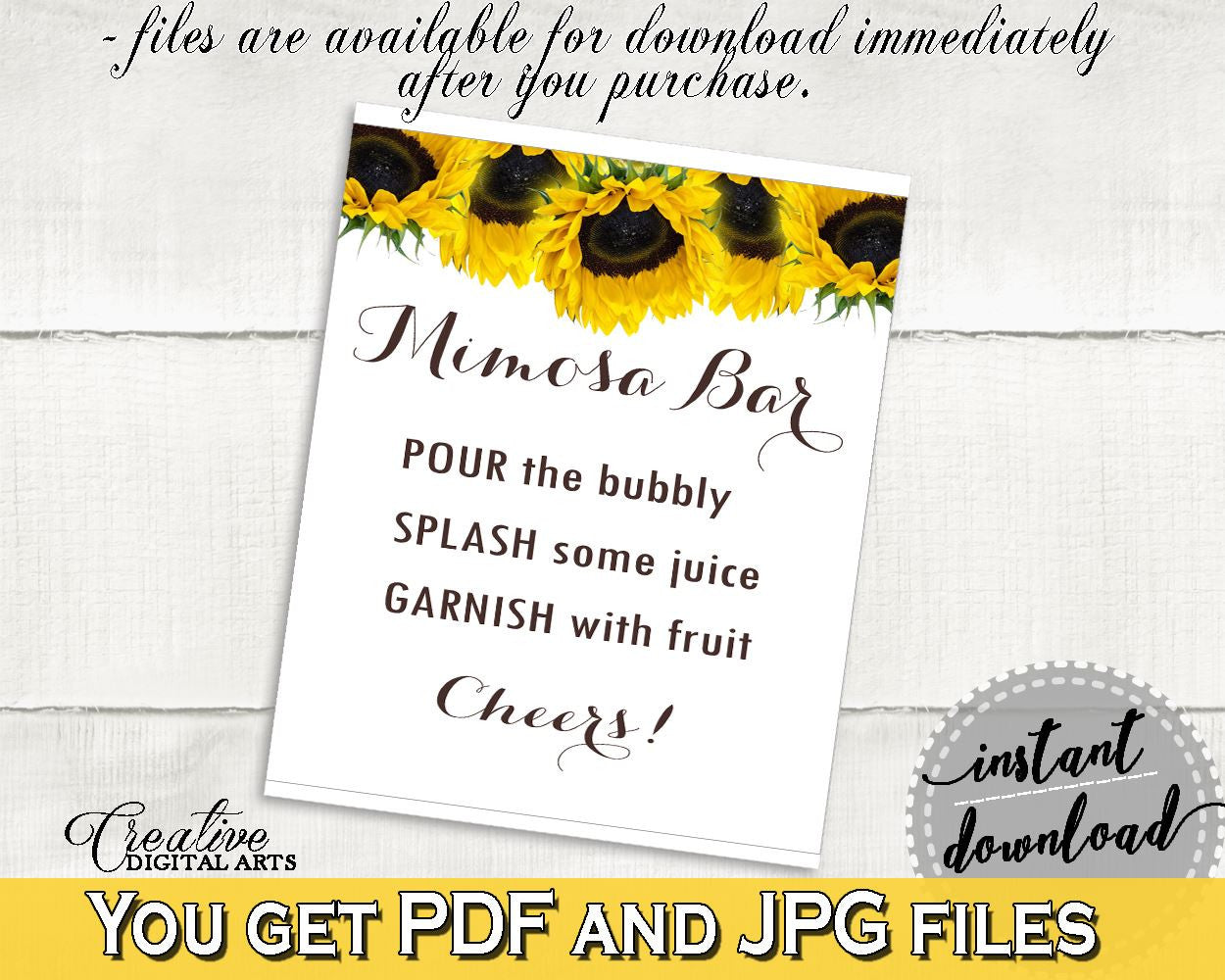 Mimosa Bar Sign Bridal Shower Mimosa Bar Sign Sunflower Bridal Shower Mimosa Bar Sign Bridal Shower Sunflower Mimosa Bar Sign Yellow SSNP1 - Digital Product