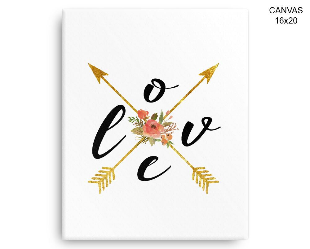 Love Arrow Print, Beautiful Wall Art with Frame and Canvas options available Love Decor