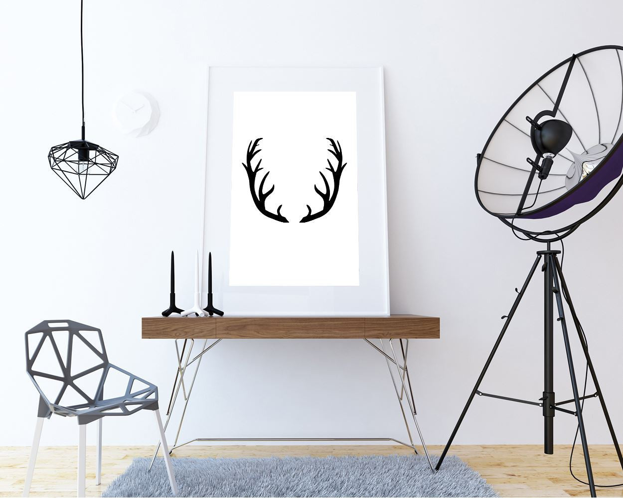 Wall Decor Antlers Printable Antlers Prints Antlers Sign Antlers  Printable Art Antlers black white antler black antler print - Digital Download