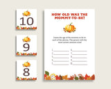 How Old Was Mommy Baby Shower How Old Was Mommy Fall Baby Shower How Old Was Mommy Baby Shower Pumpkin How Old Was Mommy Orange Brown BPK3D - Digital Product