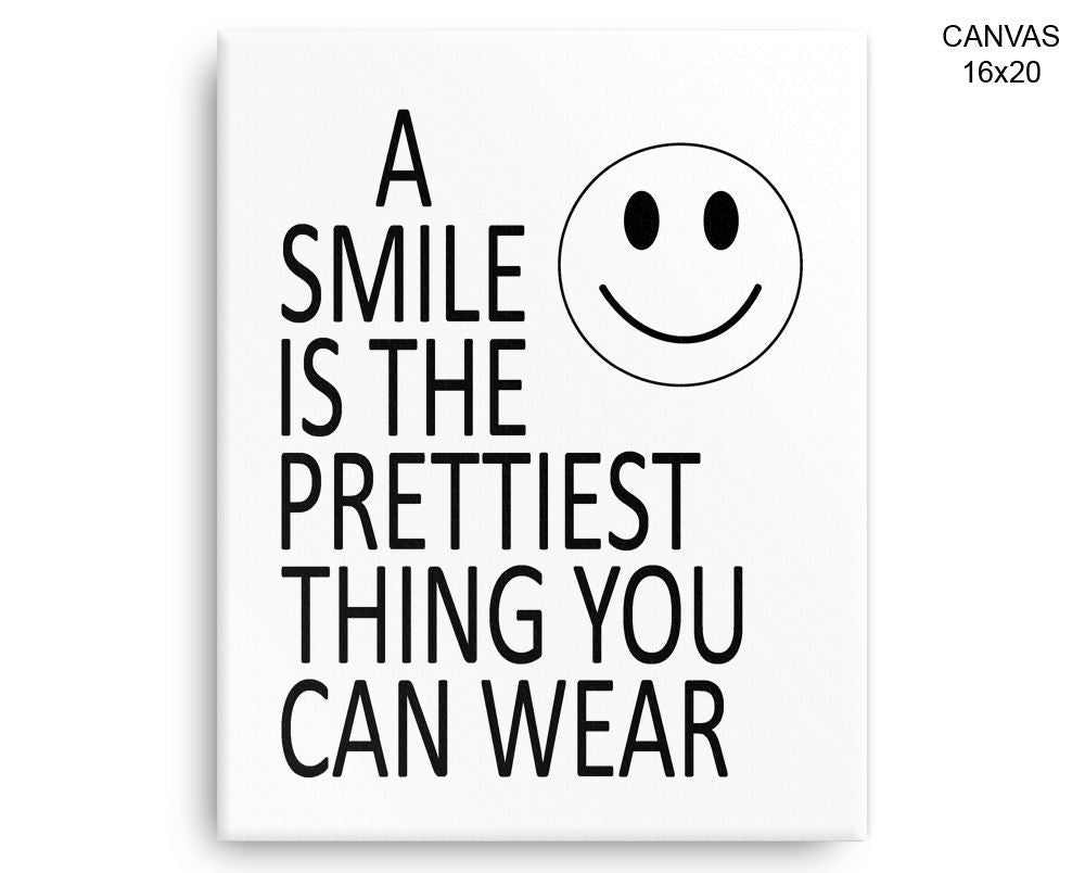 Smile Smiley Print, Beautiful Wall Art with Frame and Canvas options available Dentist Decor