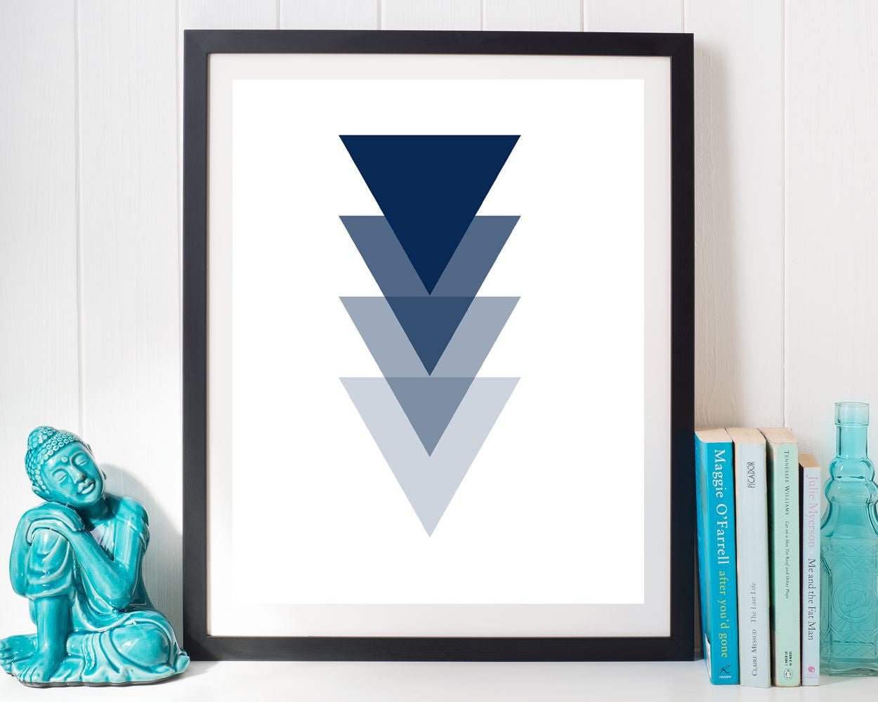 Wall Art Triangle Digital Print Triangle Poster Art Triangle Wall Art Print Triangle  Wall Decor Triangle blue geometric geometric print - Digital Download