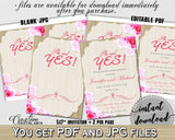 She Said Yes Invitation Editable in Roses On Wood Bridal Shower Pink And Beige Theme, diy pdf, light shower, paper supplies, prints - B9MAI - Digital Product