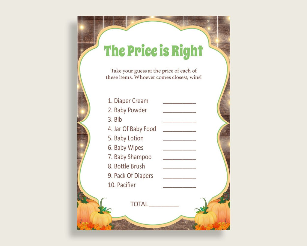 Price Is Right Baby Shower Price Is Right Autumn Baby Shower Price Is Right Baby Shower Autumn Price Is Right Brown Orange pdf jpg 0QDR3 - Digital Product
