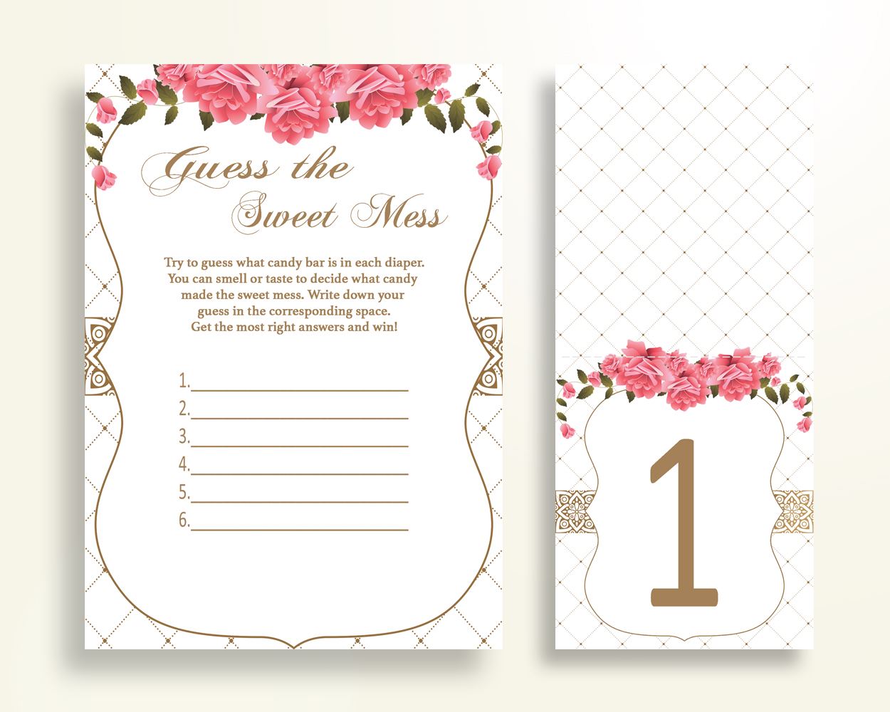 Sweet Mess Baby Shower Sweet Mess Roses Baby Shower Sweet Mess Baby Shower Roses Sweet Mess Pink White shower celebration pdf jpg U3FPX - Digital Product