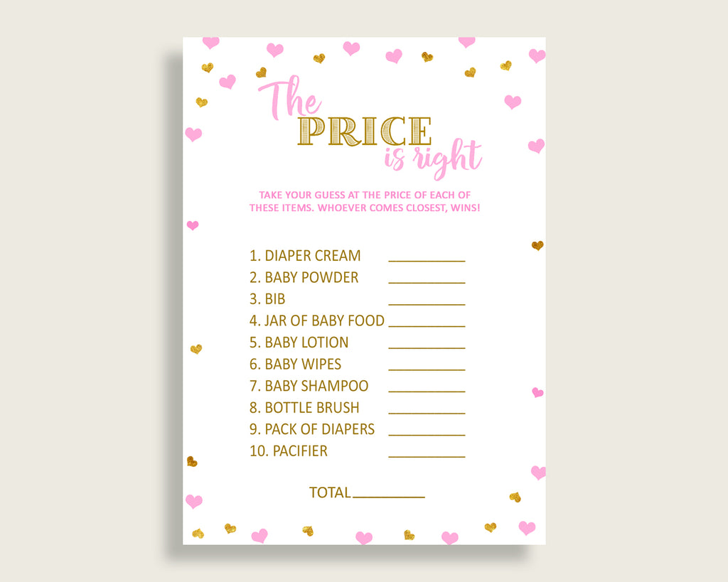 Price Is Right Baby Shower Price Is Right Hearts Baby Shower Price Is Right Baby Shower Hearts Price Is Right Pink Gold party stuff bsh01