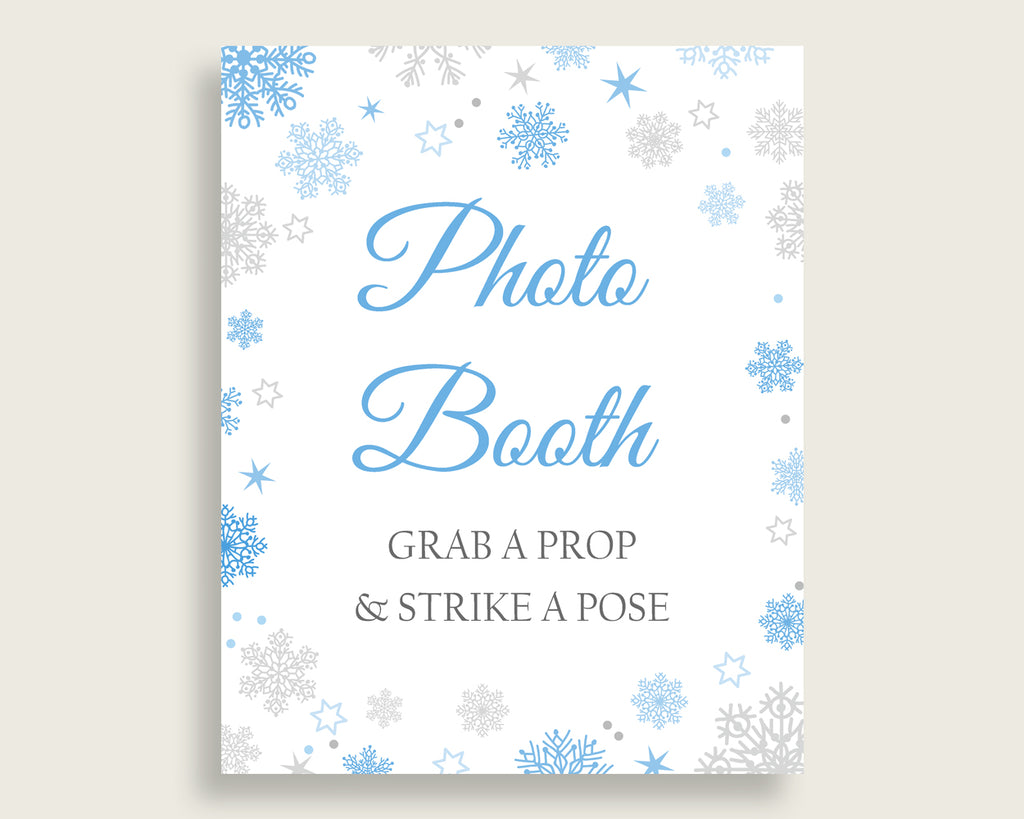 Photobooth Sign Baby Shower Photobooth Sign Snowflake Baby Shower Photobooth Sign Blue Gray Baby Shower Snowflake Photobooth Sign NL77H