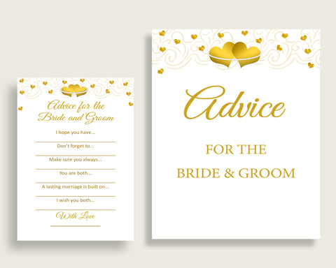 Advice Bridal Shower Advice Gold Hearts Bridal Shower Advice Bridal Shower Gold Hearts Advice White Gold digital print party theme 6GQOT