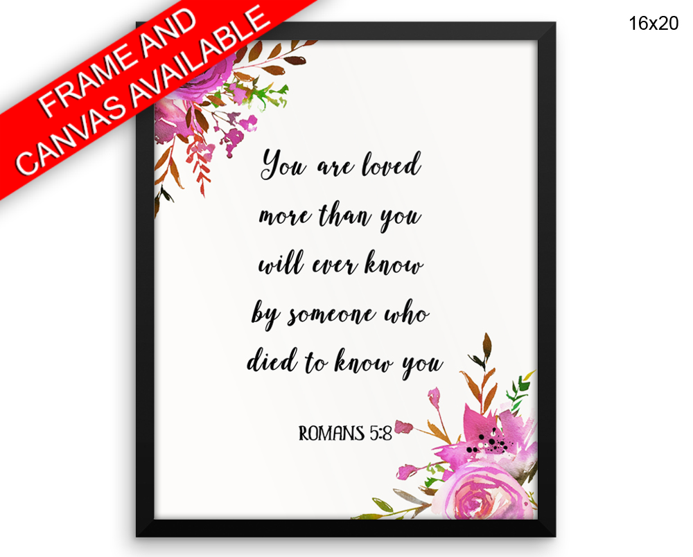 Romans Verse Print, Beautiful Wall Art with Frame and Canvas options available Catholic Decor