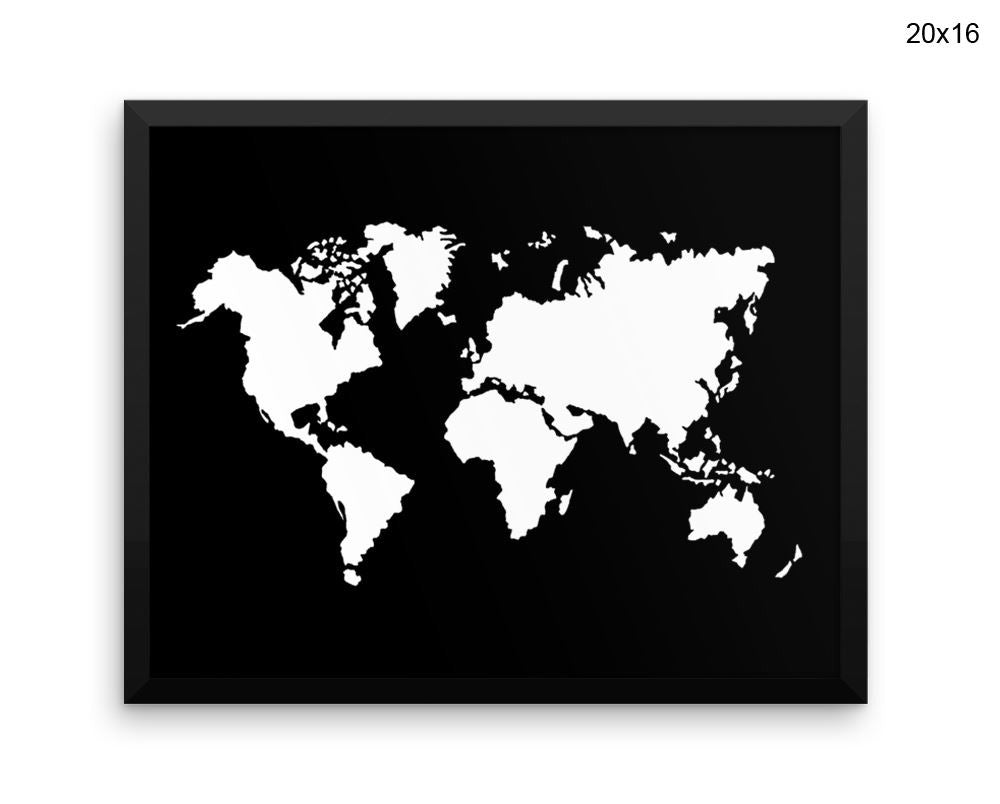 World Map Print, Beautiful Wall Art with Frame and Canvas options available Home Decor