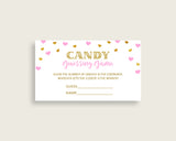 Candy Guessing Baby Shower Candy Guessing Hearts Baby Shower Candy Guessing Baby Shower Hearts Candy Guessing Pink Gold party décor bsh01
