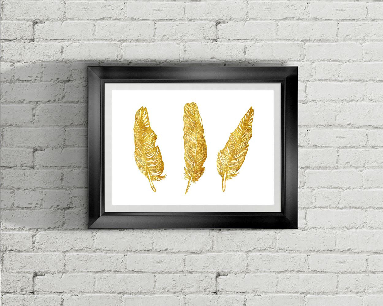 Wall Art Gold Digital Print Gold Poster Art Gold Wall Art Print Gold Feathers Art Gold Feathers Print Gold Wall Decor Gold tribal art print - Digital Download