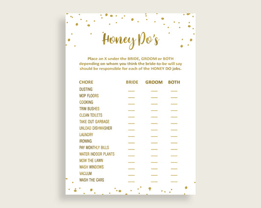 Honey Do List Bridal Shower Honey Do List Gold Bridal Shower Honey Do List Bridal Shower Gold Honey Do List Gold White pdf jpg party G2ZNX