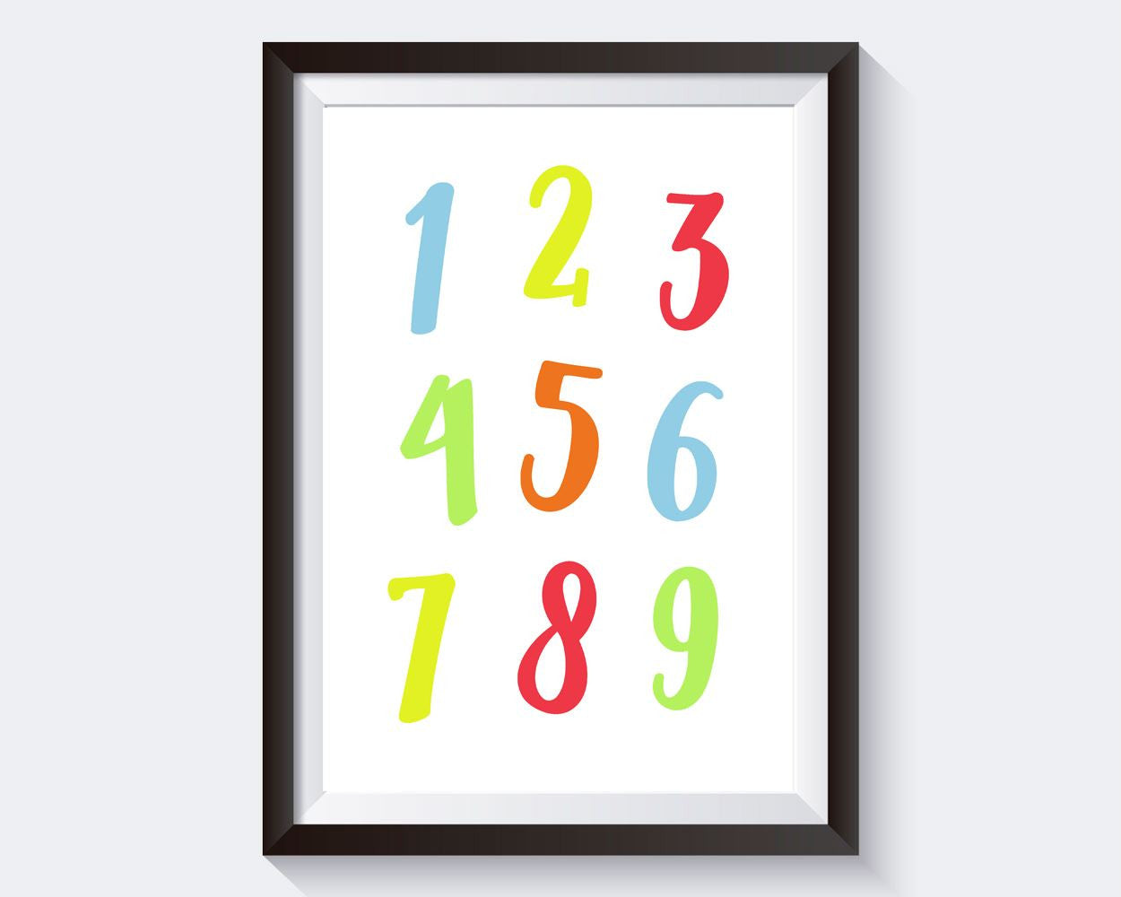 Wall Art Digits Digital Print Numbers Poster Art Digits Wall Art Print Numbers Nursery Art Numbers Nursery Print Digits Wall Decor Digits - Digital Download