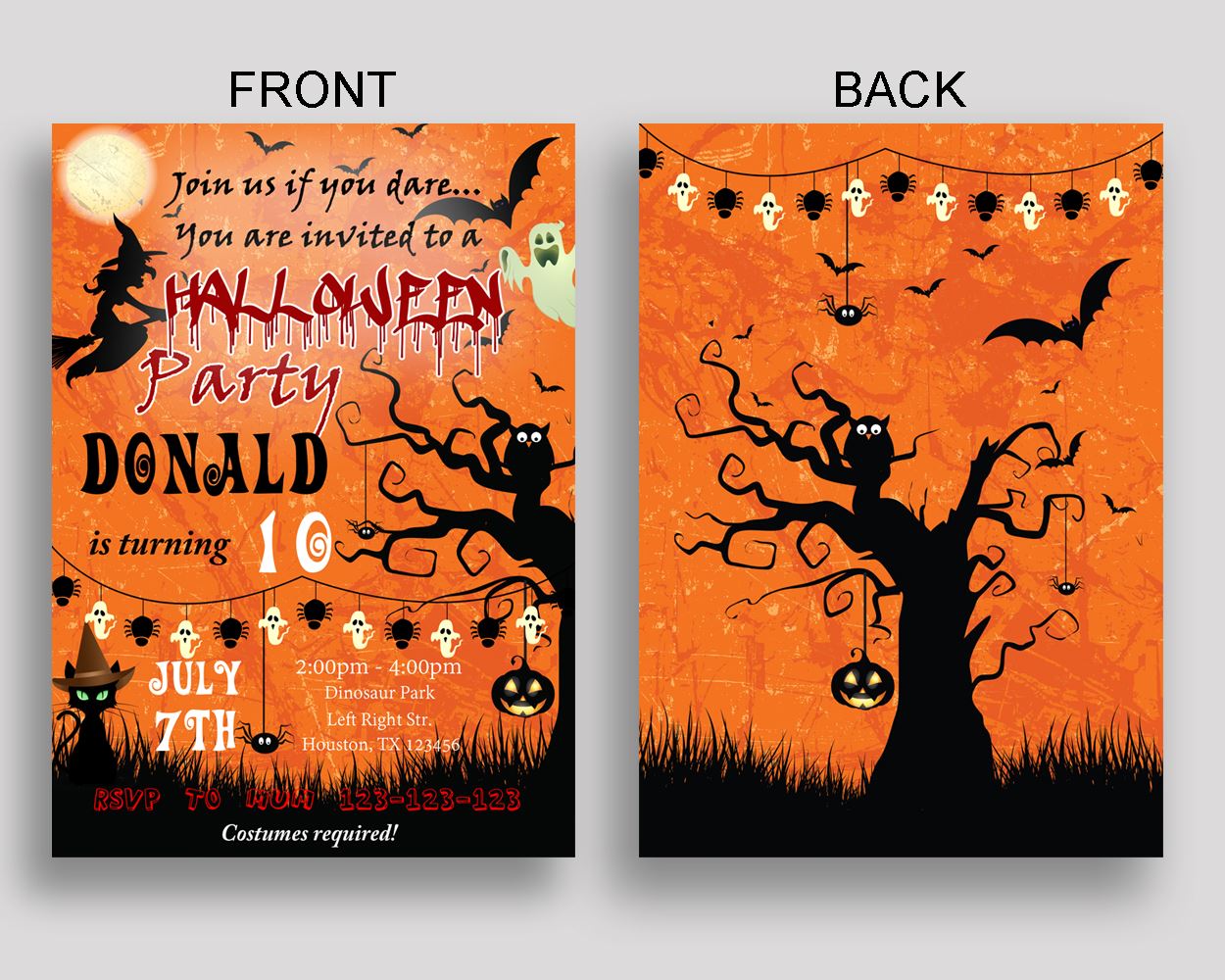 Halloween Birthday Invitation Halloween Birthday Party Invitation Halloween Birthday Party Halloween Invitation Boy Girl GPF0F - Digital Product