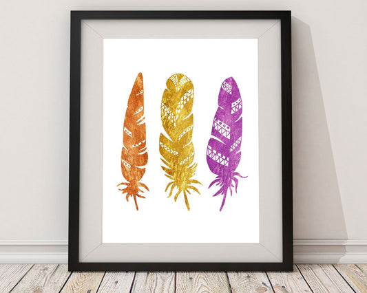 Wall Art Bohemian Digital Print Bohemian Poster Art Bohemian Wall Art Print Bohemian Feathers Art Bohemian Feathers Print Bohemian Wall - Digital Download