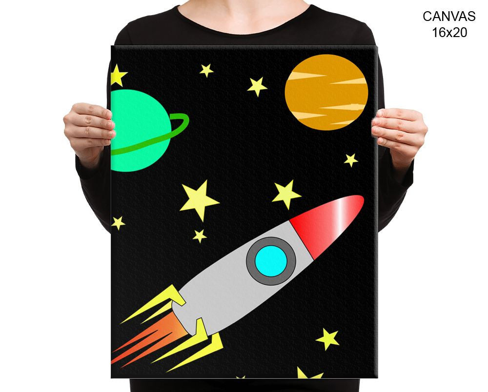 Rocket Stars Print, Beautiful Wall Art with Frame and Canvas options available Kids Room Decor