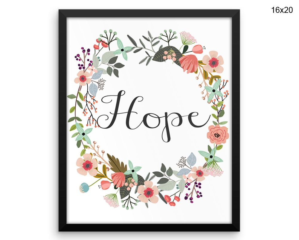 Hope Print, Beautiful Wall Art with Frame and Canvas options available Inspirational Decor