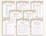 Games Baby Shower Games Pink Baby Shower Games Baby Shower Flowers Games Pink Green digital download digital print pdf jpg prints 5RQAG - Digital Product