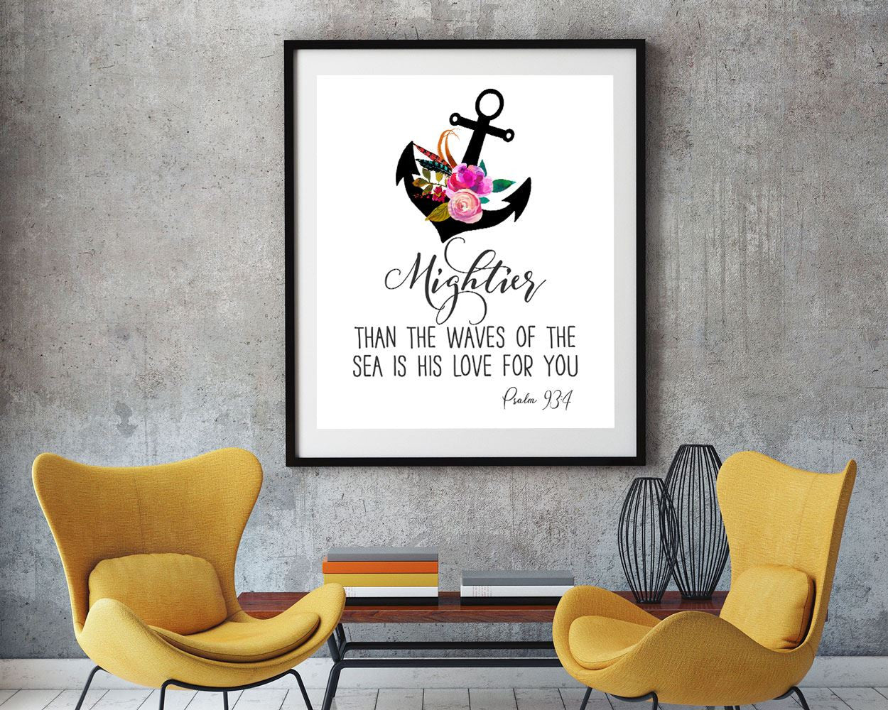 Wall Decor Mightier Than The Waves Of The Sea Printable Mightier Than The Waves Of The Sea Prints Mightier Than The Waves Of The Sea Sign - Digital Download