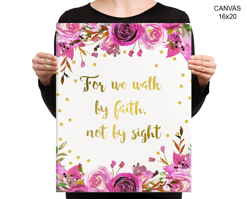 For We Walk By Faith Not By Sight Print, Beautiful Wall Art with Frame and Canvas options available