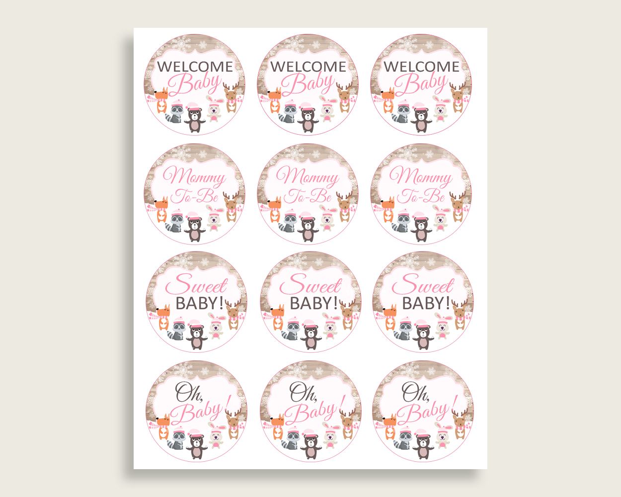 Cupcake Toppers And Wrappers Baby Shower Cupcake Toppers And Wrappers Forest Girl Baby Shower Cupcake Toppers And Wrappers Baby Shower OBJUF - Digital Product