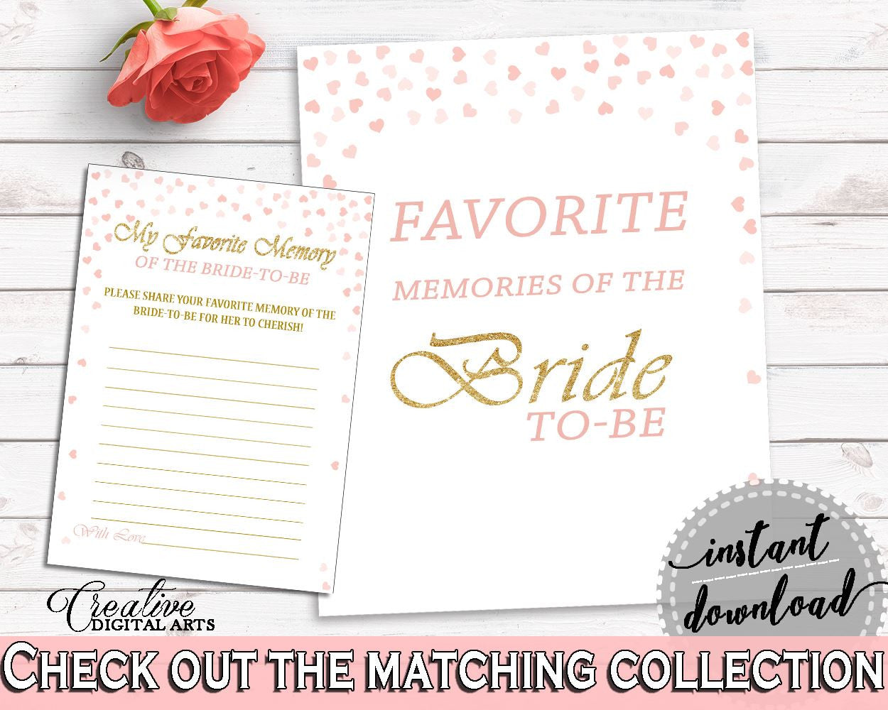 Favorite Memories Bridal Shower Favorite Memories Pink And Gold Bridal Shower Favorite Memories Bridal Shower Pink And Gold Favorite XZCNH - Digital Product