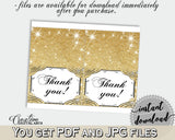 Thank You Card in Glittering Gold Bridal Shower Gold And Yellow Theme, sweet 16, pretty theme, party planning, party stuff, prints - JTD7P - Digital Product