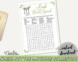 Word Search Bridal Shower Word Search Modern Martini Bridal Shower Word Search Bridal Shower Modern Martini Word Search Green White ARTAN - Digital Product