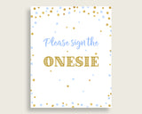 Sign The Onesie Baby Shower Design A Onesie Confetti Baby Shower Sign The Onesie Blue Gold Baby Shower Confetti Design A Onesie cb001