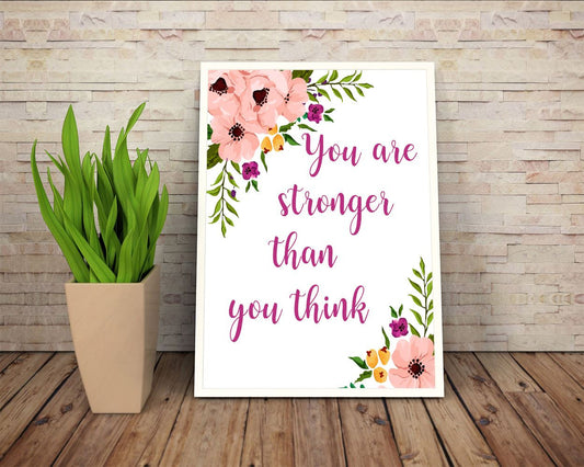 Wall Art Stronger Digital Print Stronger Poster Art Stronger Wall Art Print Stronger  Wall Decor Stronger strenght wall art than you think - Digital Download