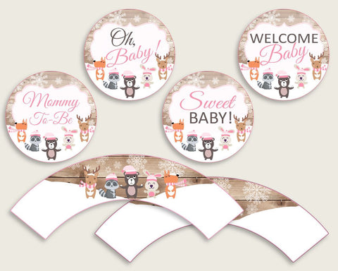 Cupcake Toppers And Wrappers Baby Shower Cupcake Toppers And Wrappers Forest Girl Baby Shower Cupcake Toppers And Wrappers Baby Shower OBJUF - Digital Product