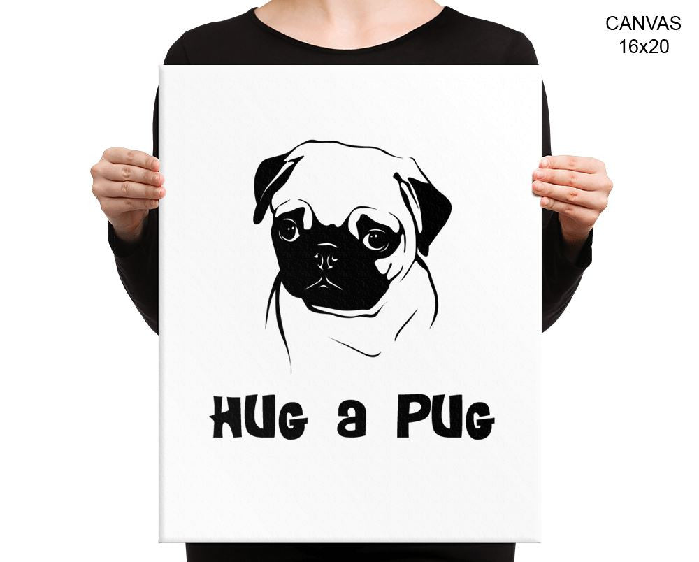 Pug Print, Beautiful Wall Art with Frame and Canvas options available Dog Decor