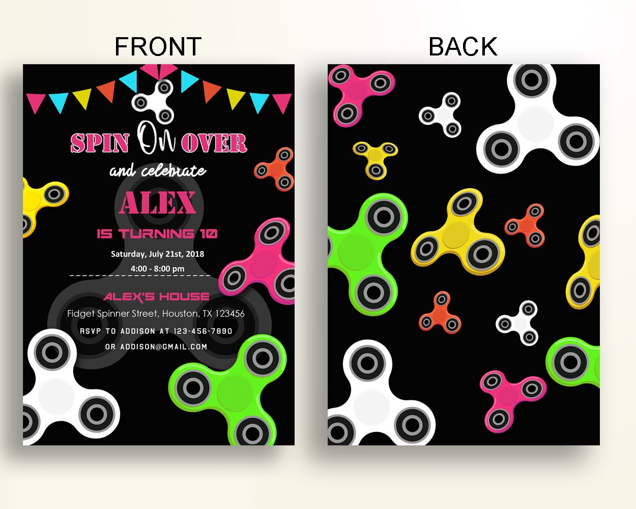 Fidget Spinner Birthday Invitation Fidget Spinner Birthday Party Invitation Fidget Spinner Birthday Party Fidget Spinner Invitation CJSBA - Digital Product