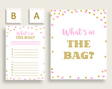 What's In The Bag Baby Shower What's In The Bag Hearts Baby Shower What's In The Bag Baby Shower Hearts What's In The Bag Pink Gold bsh01