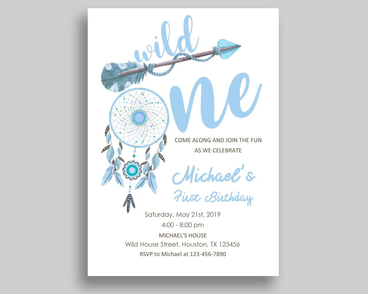 Wild One Bohemian Birthday Invitation Wild One Bohemian Birthday Party Invitation Wild One Bohemian Birthday Party Wild One Bohemian CT4ML - Digital Product