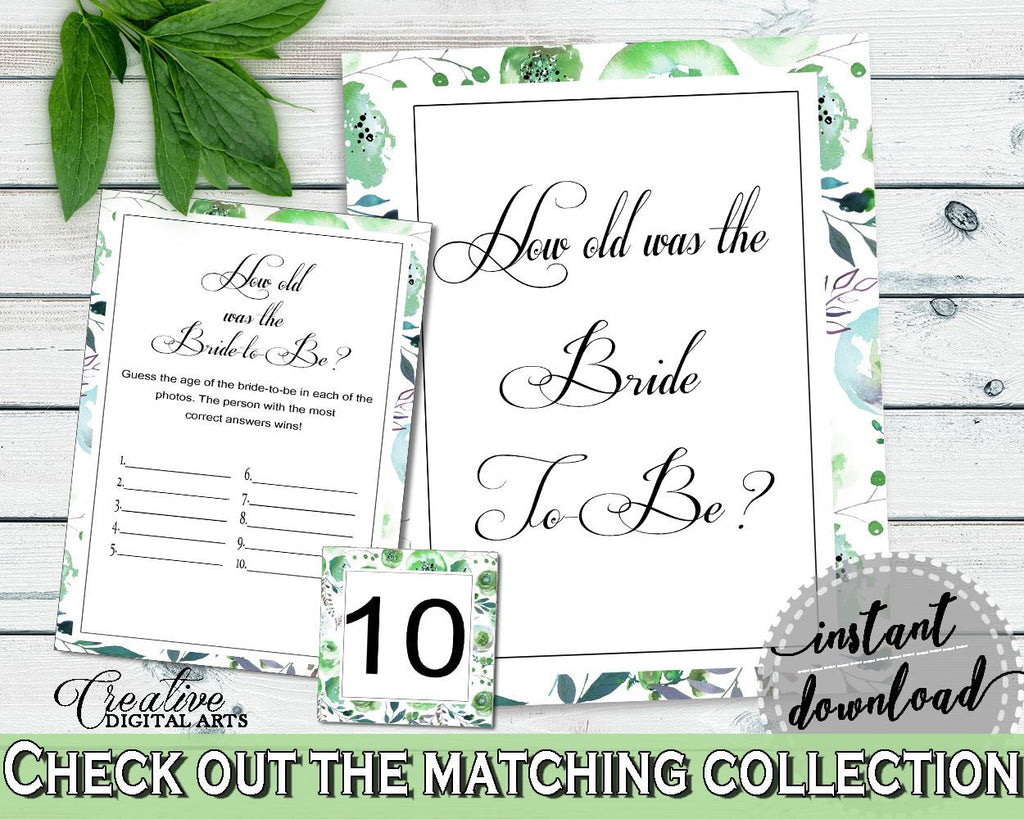How Old Was The Bride To Be Bridal Shower How Old Was The Bride To Be Botanic Watercolor Bridal Shower How Old Was The Bride To Be 1LIZN - Digital Product