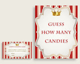 Red Gold Candy Guessing Game, Prince Baby Shower Boy Sign And Cards, Guess How Many Candies, Candy Jar Game, Jelly Beans, Instant 92EDX