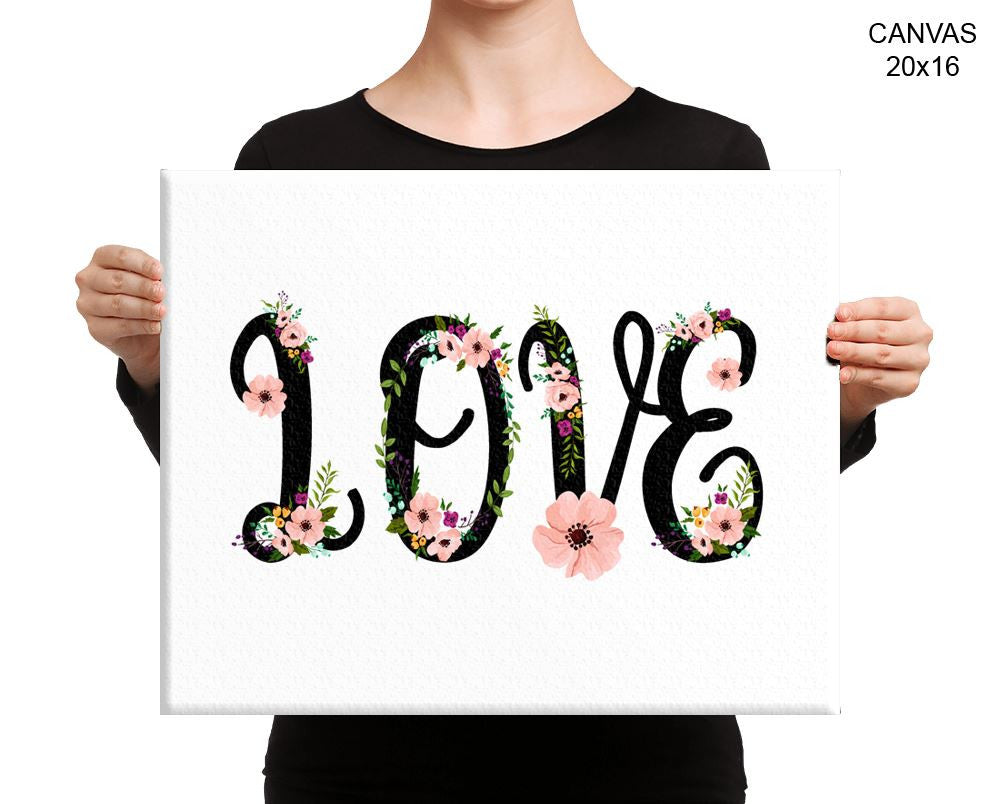 Love Grows Print, Beautiful Wall Art with Frame and Canvas options available Home Decor