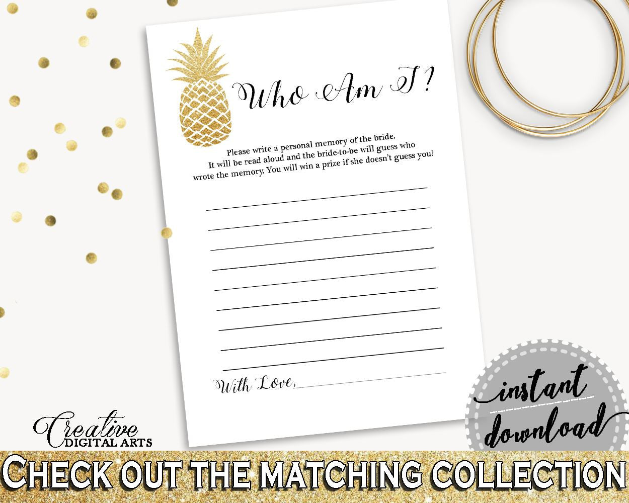 Who Am I Game Bridal Shower Who Am I Game Pineapple Bridal Shower Who Am I Game Bridal Shower Pineapple Who Am I Game Gold White pdf 86GZU - Digital Product