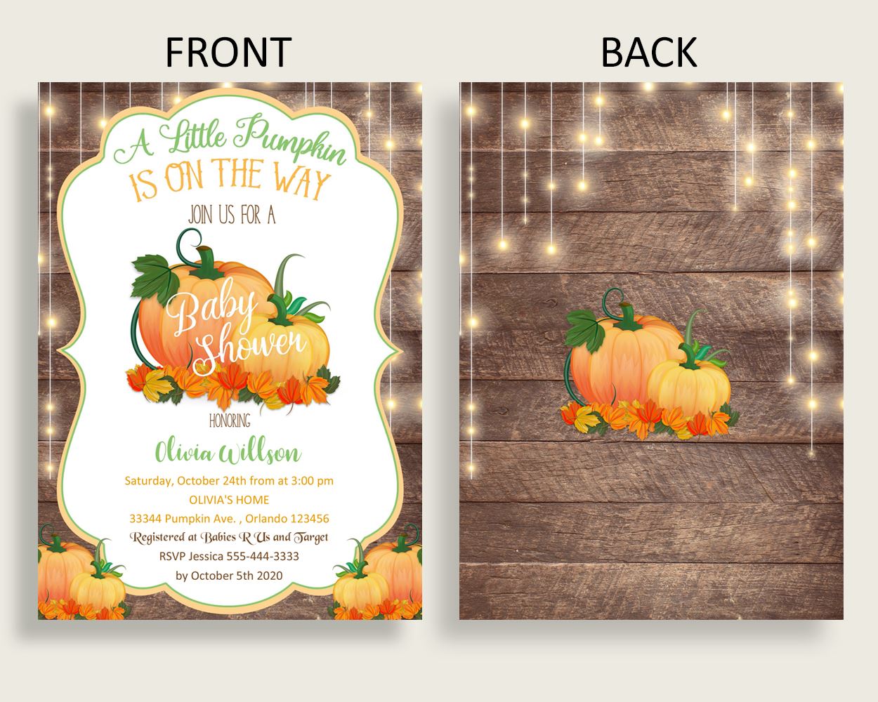 Invitation Baby Shower Invitation Autumn Baby Shower Invitation Baby Shower Autumn Invitation Brown Orange party theme party décor 0QDR3 - Digital Product