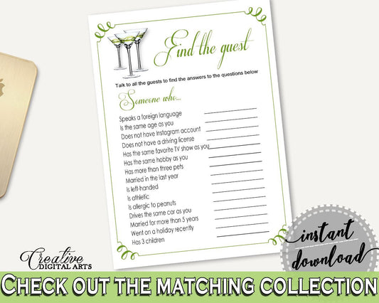 Find The Guest Bridal Shower Find The Guest Modern Martini Bridal Shower Find The Guest Bridal Shower Modern Martini Find The Guest ARTAN - Digital Product