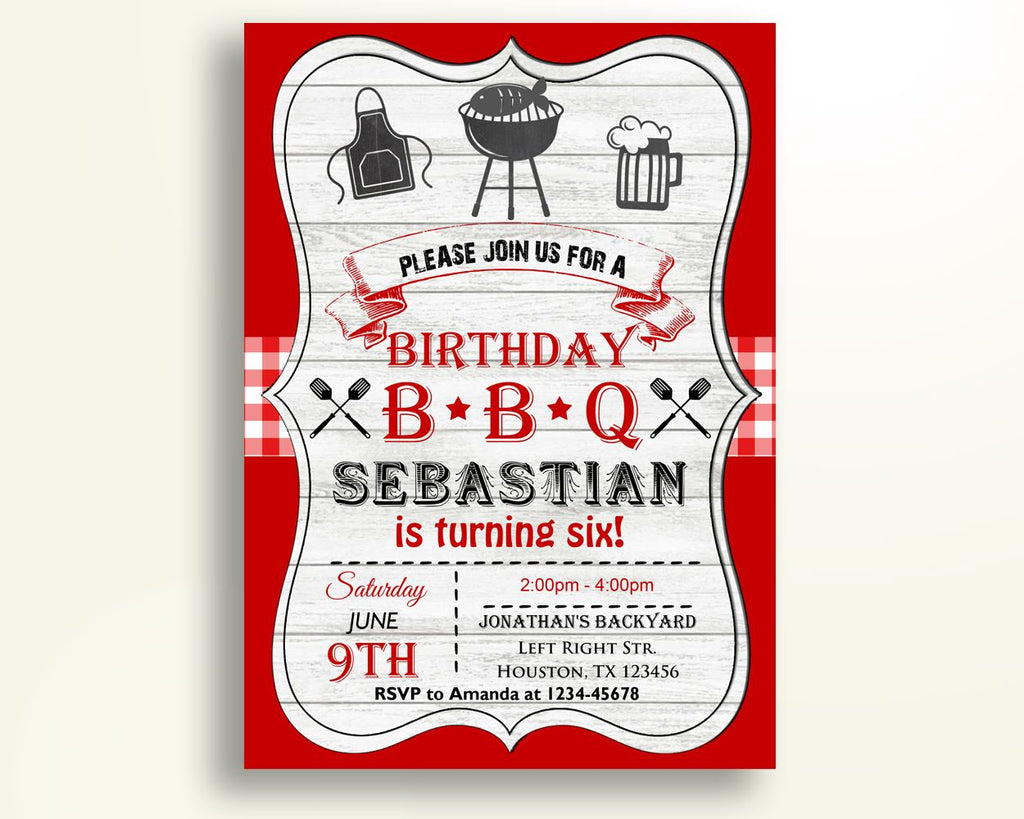 Bbq Birthday Invitation Wood Birthday Party Invitation Bbq Birthday Party Wood Invitation Boy Girl bbq invite fish barbecue 1BG4T - Digital Product