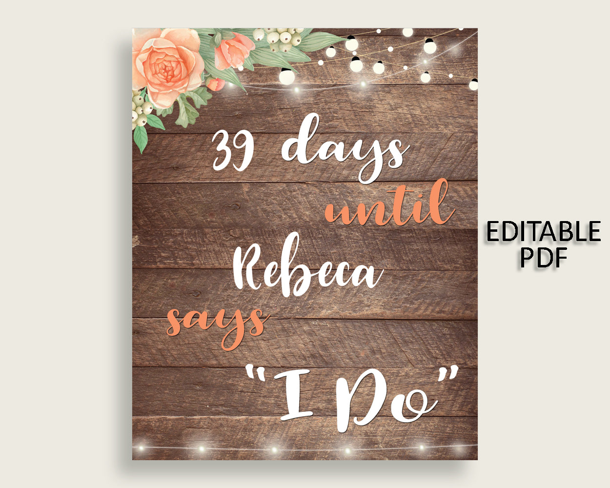 Days Until I Do Bridal Shower Days Until I Do Rustic Bridal Shower Days Until I Do Bridal Shower Flowers Days Until I Do Brown Beige SC4GE