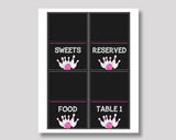 Bowling Birthday Party Food Tent, Pink Black Event Tent Cards, Bowling Food Table Labels, Party Foldable Food Tent Girl, WYP5V